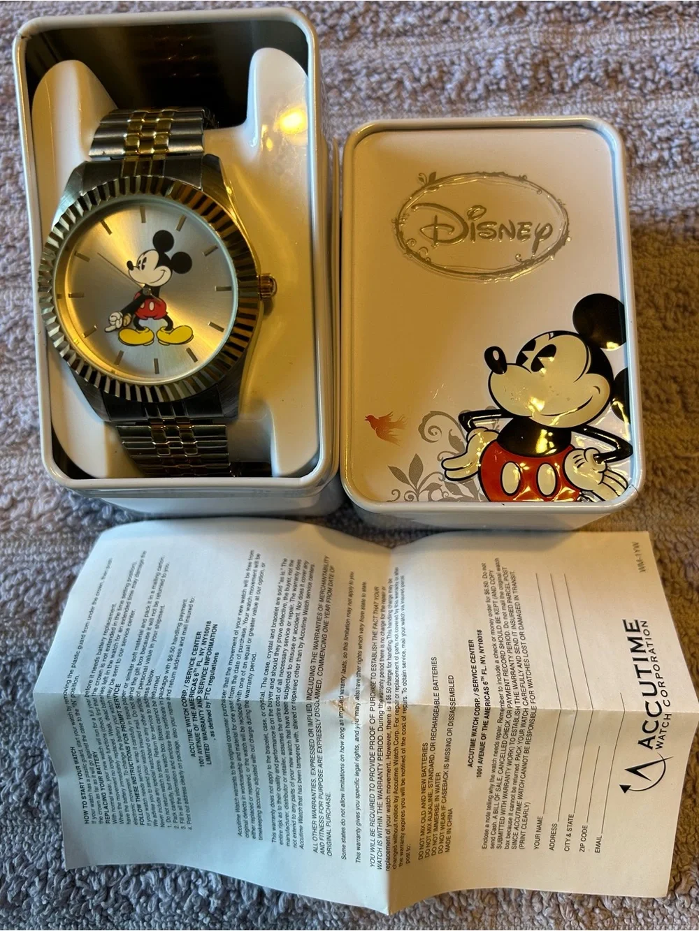 Men’s Disney  Mickey Mouse Watch  by Accutime Animated Character Hands